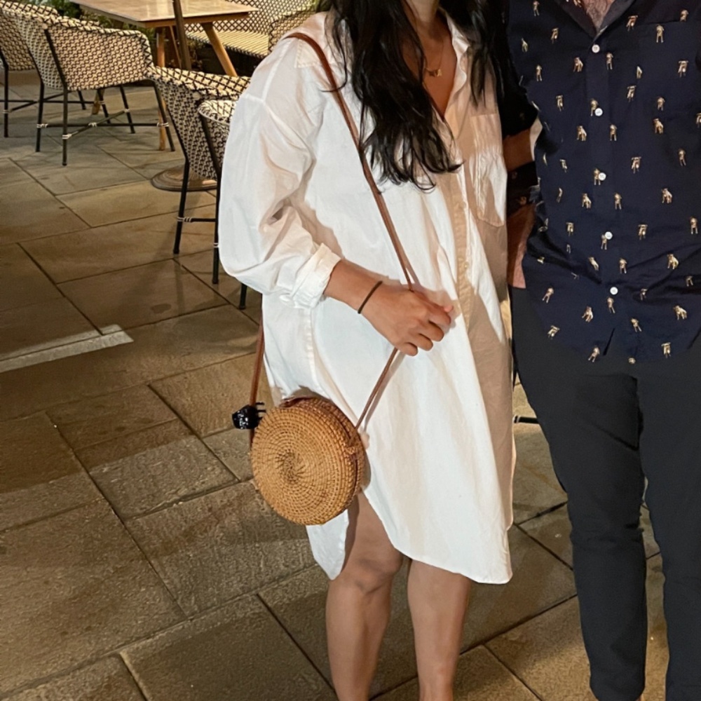 Zara white shirt dress oversized XS